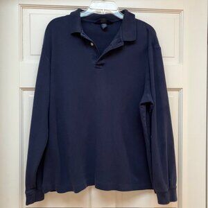Land’s End Long Sleeve Cotton Navy polo shirt L
